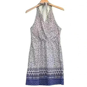 🌈 6/$60 Athleta Halter Lightweight Gathered Low Back Dress Purple Cream XSmall